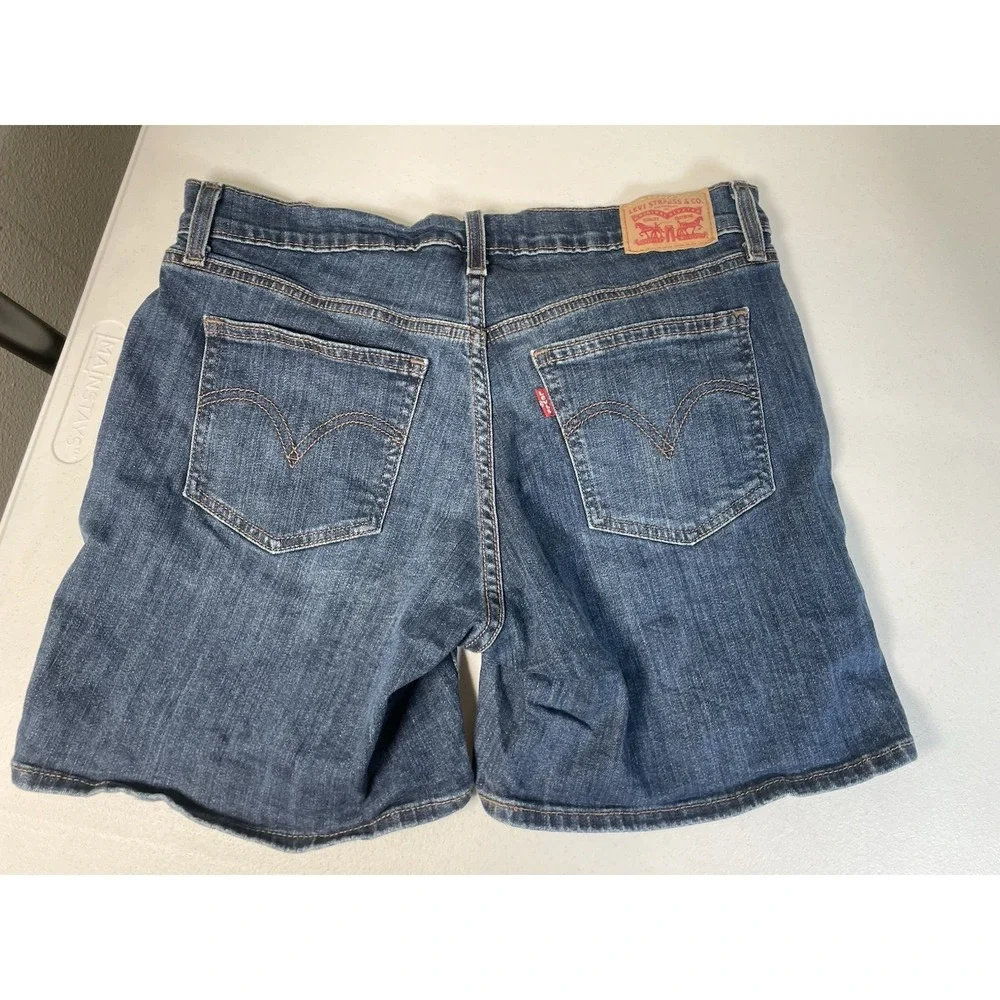 Women's LEVI'S Shorts 30 Blue Denim Jean Long Western Retro Levis‎ Summer Casual